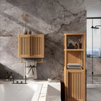 Wall-Mounted Bamboo Bathroom Storage Cabinet