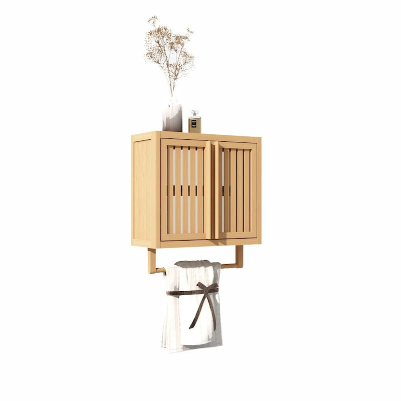 Wall-Mounted Bamboo Bathroom Storage Cabinet