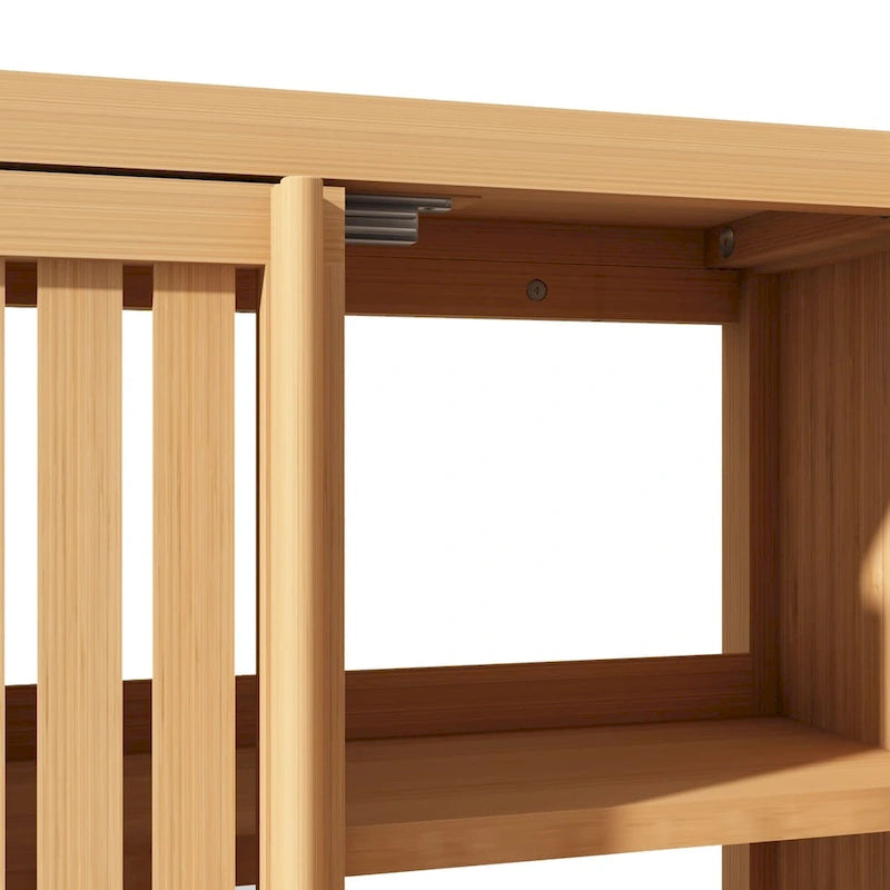 Wall-Mounted Bamboo Bathroom Storage Cabinet
