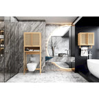 Wall-Mounted Bamboo Bathroom Storage Cabinet